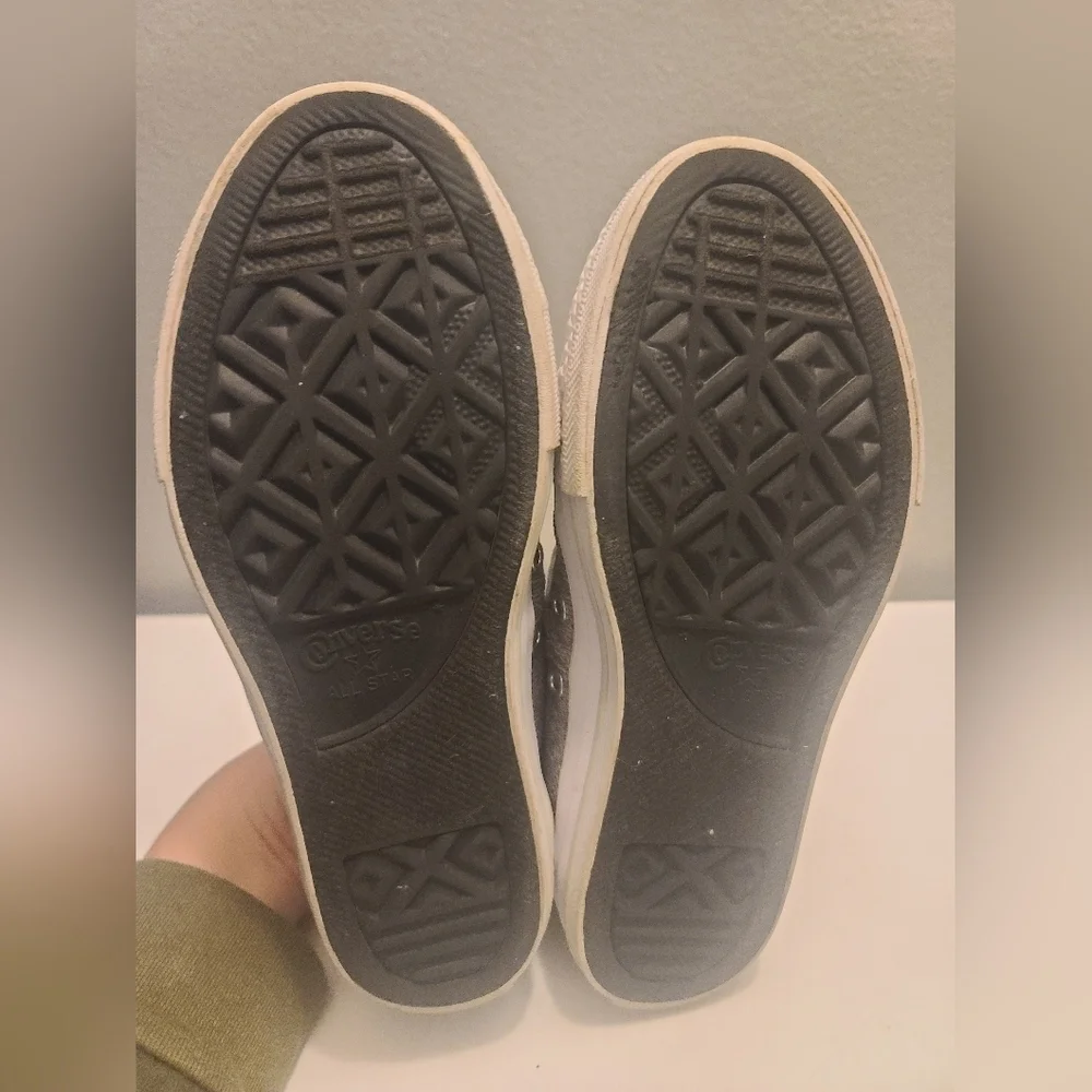 Converse All Star Kids Gray Canvas Slip On Sneakers